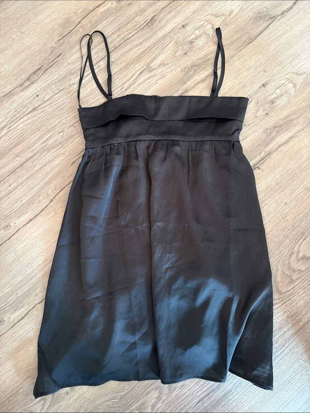 Princess Polly Black Satin Spaghetti Strap Dress